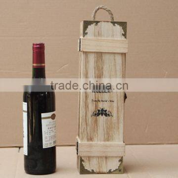 Wooden wine box for 1 bottle with handle customer logo and color OEM                        
                                                Quality Choice