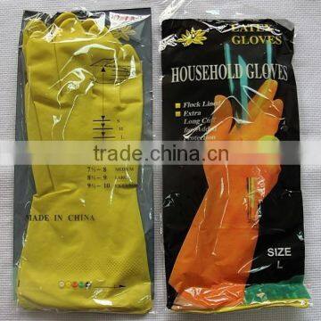 35cm, 40 gram, yellow rubber household gloves