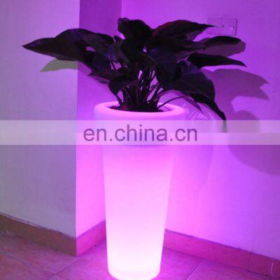 Decoration plastic furniture led lighting flower pot planter vase