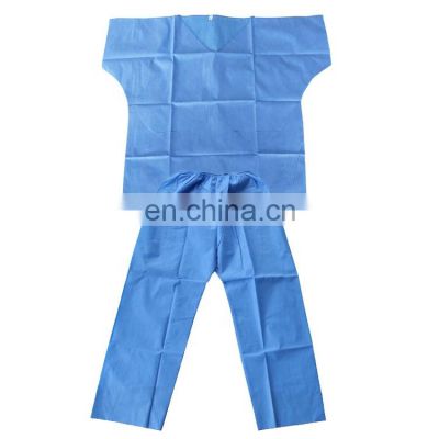 Wholesale Disposable Unisex SMS PP Non Woven Hospital Scrub Sets Nurse Scrub Suits Nursing Uniforms Design Medical Scrubs