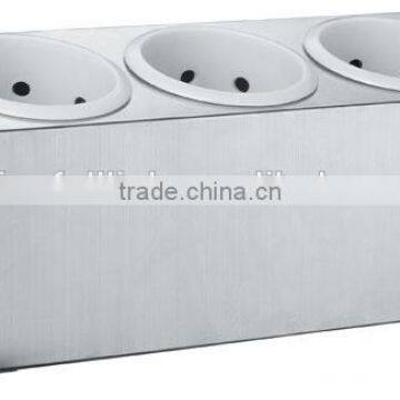 3 Compartments Single Line Plastic Stainless Steel Cutlery Holder for Hotel photo-2