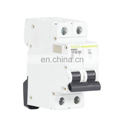 Wholesale hot sale dependable performance Matis MM50H-2P 1-63A 380V 50/60hz mcb miniature circuit breakers