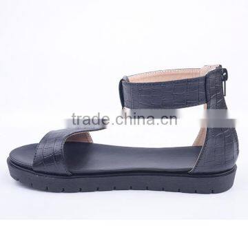 Fashionable Woman Cheap Wholesale Summer Flat Zipper up Sandals New Design photo-4