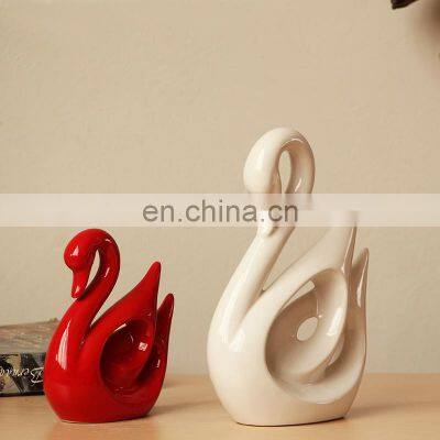 Color Glazed Cheap Swan Wedding Decoration for Newly Couple photo-3