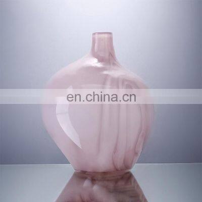 Wholesale Customized Popular Cheap Gifts Crystal Pink Flower Glass Vases Home Decoration photo-2