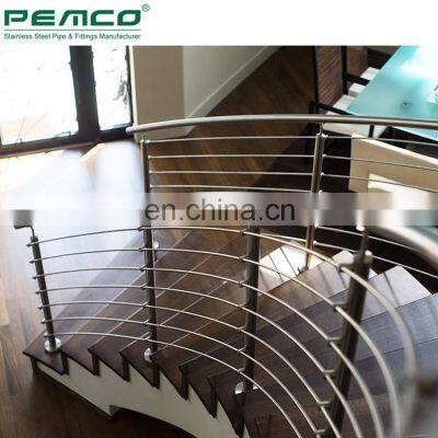 New Design Interior 304 Stainless steel pipe stair handrail