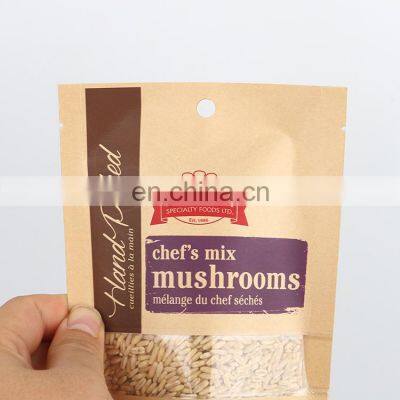 2021 High Quality Agricultural By-product Stand up Food Bags Pouches Flexible Packaging Craft Paper Coffee Bag With Window photo-3