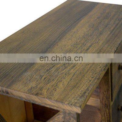 Sideboard Cupboard 4 Drawers 2 Shelves 3 Baskets Wicker Wood Fabric Brown Country Style Kitchen Bedroom photo-4