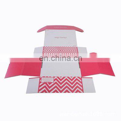 Custom Logo Pink Fold Paper Foldable Disposable Customized Cartons Mailing Corrugated Cardboard Packing Box photo-5