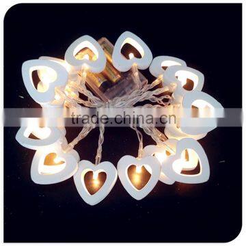 2015 new design craft wooden heart decorative christmas lights