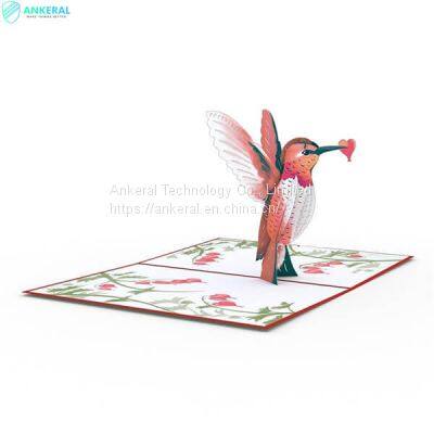 Valentine’s Day Hummingbird 3D Pop-up Cards Best Blessing Card Gift for Parents