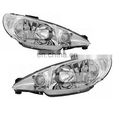 High quality Headlight Front Lamp Left+Right For PEUGEOT 206 Cabrio Hatchback Wagon 2003-2005