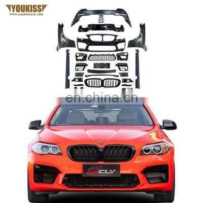 Genuine Front Rear Car Bumpers With Car Grille Side Skirt Fenders Rear Diffuser For BMW 5 Series F10 F18 Upgrade 21 M5 Body Kits