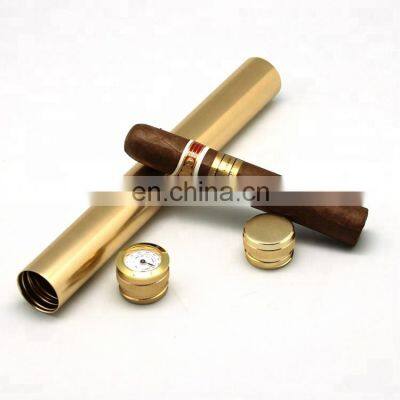 Portable Gold Aluminum Single Cigar Tube photo-3