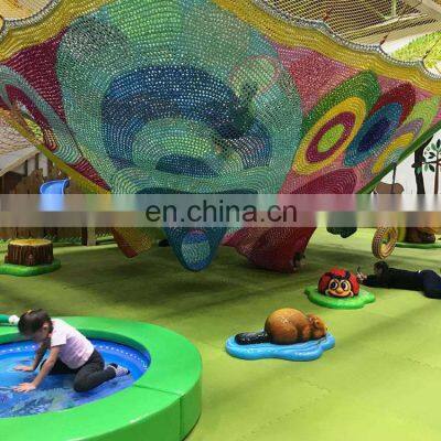 Indoor Playground Rainbow Climbing Net Rope Obstacle Course For Kids