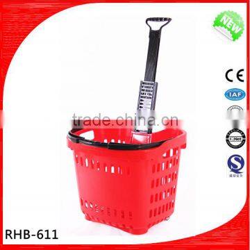 Extensible Rolling Plastic shopping basket