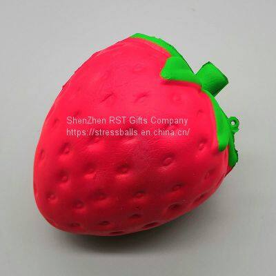 Pu Foam Strawberry Anti Stress Ball Soft Bouncy Ball For Toys – Relieve Stress and Anxiety