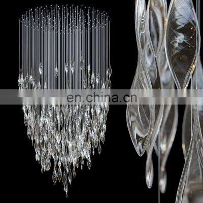 Custom Art LED Chandelier Pendant Light Hall Glass Modern Design Indoor Decoration Shop Villa Banquet Crystal Pendant