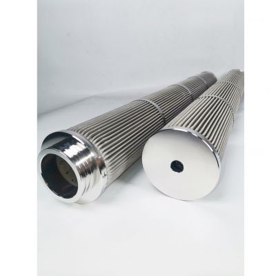 Stainless steel fiber sintered felt and stainless steel woven mesh pleated filter element RT-035