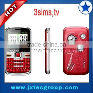 Q5/E5 3sims quadband best chinese gsm cellphone