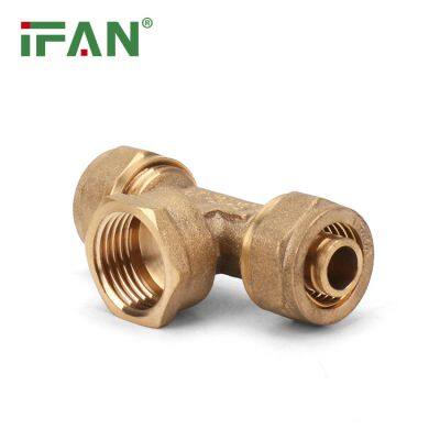 IFAN Manufacturer OEM PEX Brass Compression Fittings Female Tee