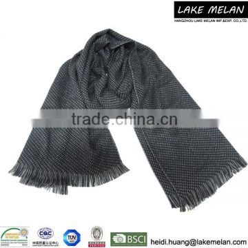 100%Acrylic Knitted Men Scarf In Black/Grey For AW 16