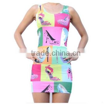 Ladie's custom sublimation printing tank top dress