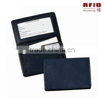 Genuine leather RFID blocking credit card holder