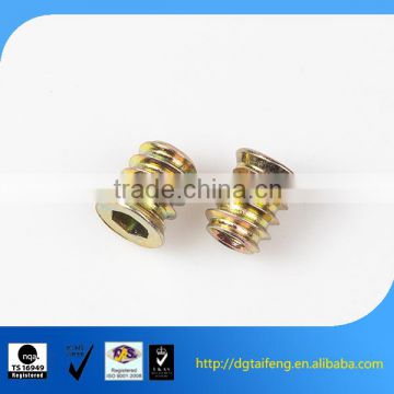 threaded zinc alloy wood inserts nut