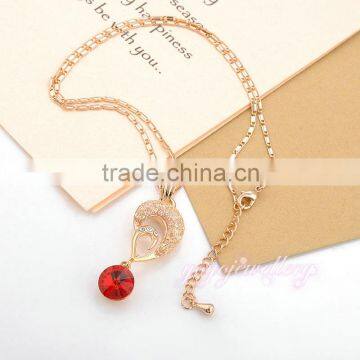 Happy Birthday Gift Women Gold Ruby Stone Flexible Necklace photo-3