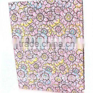 Ring Binder Desktop File Folder for Office Stationery Color Crepe Flower Pattern Cloth Wrapping Cardboard