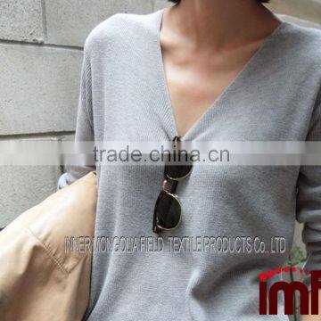 Cashmere Lady Casual V-neck Sweater