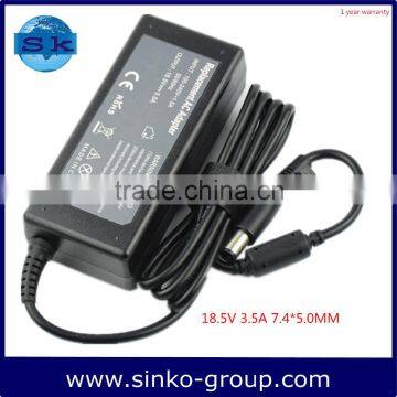 Laptop Adapter For HP 18.5V 3.5A 7.4*5.0MM Replacement Laptop Charger