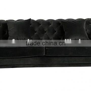Black Japanese and Reliable Velvet Chesterfield Sofa With Colorful photo-2
