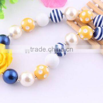 Mixed colorful Bubblegum Beads Kids Chunky Necklace bling big silver color necklace!!!