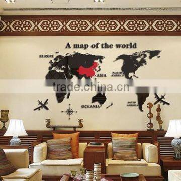 3d Three-dimensional Crystal Wall Stickers/Acrylic World Map Mural photo-3