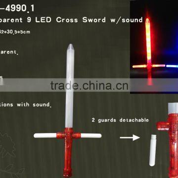 Tansparent 9 LED Cross Sword with sound