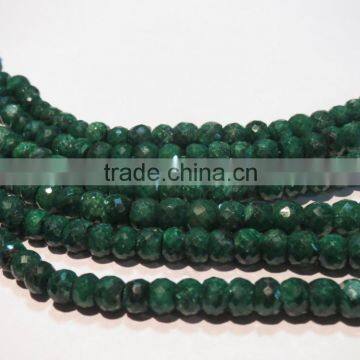 5-6 mm Green Emerald Faceted Rondelle Gemstone Bead Strands 16 Inches photo-2
