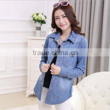 China Factory Cheap Price Women Denim Shirt Dress Wholesale photo-2