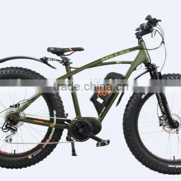fat tire mid drive electric bike with suspension fork