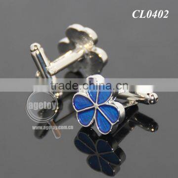 Clover Shaped Cufflink Fashion Enamel Zinc Alloy Sleeve Button Metal Personalize Cuff Links