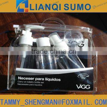 Plastic travel cosmetic kit bottle