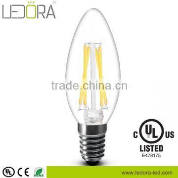 2016 new product Dimmable 4w 2200k 2700k 6000k e12 led candle light bulb UL                        
                                                Quality Choice