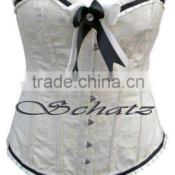 Full Bust White Steel Boned Corsets