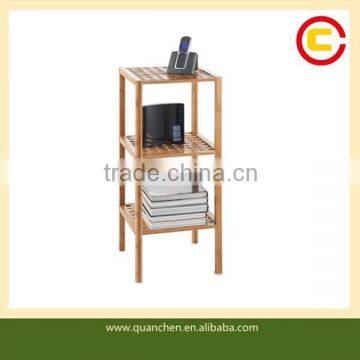 Custom Narrow Three-layer Lattice Bamboo Side Table