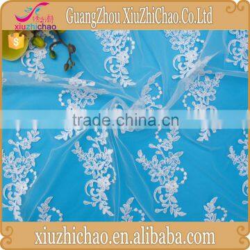 M0102 (4.4) 100% polyester corded decorative fashion embroidered 135cm indian bridal lace fabric