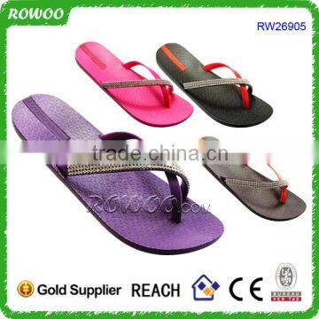 Hot sale purple Rhinestone Women Flip Flops