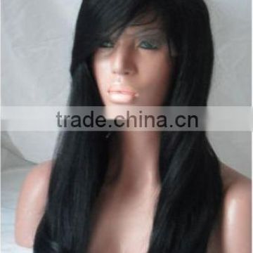 Factory Wholesale Price 20" #1B Straight, Bleached Knot, Soft&Tangle Free, Chinese hair Lace Front Wig