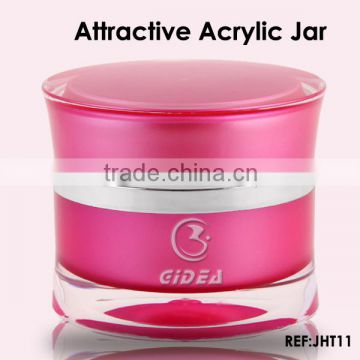 15ml 30ml 50ml Pink Acrylic Cream Jar of Cosmetic Container