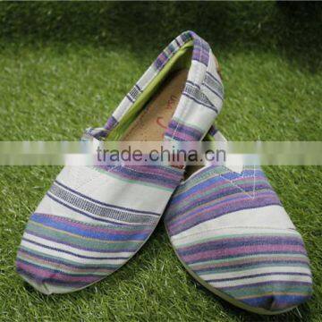 Gradient color fabric reflective stripes canvas shoes